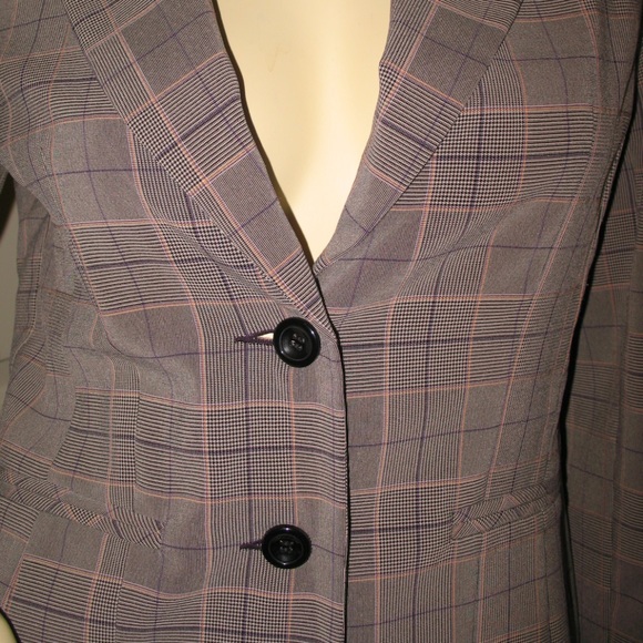 Vintage Y2K 90s Tracy Evans Plaid Blazer Jacket Preppy Academia Corpcore Office - Picture 6 of 8